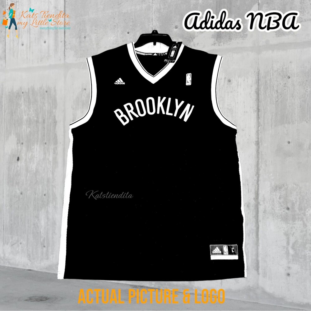 ADIDAS Men's Brooklyn Nets NBA2 Swingman Basketball Jersey Black Size L Black Wh